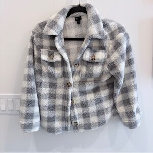 art class Gray and White Plaid Kids Jacket